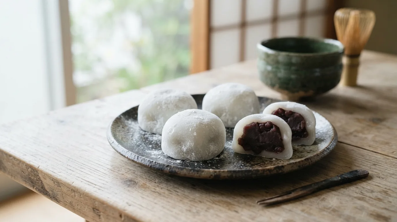 Mochi casero japonés relleno de anko
