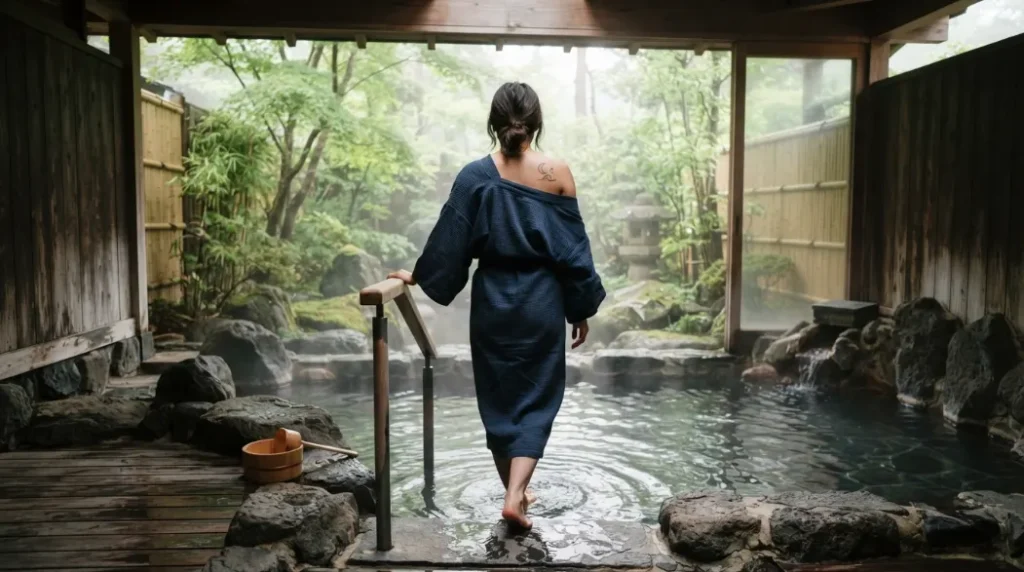 Baño termal privado en Japón apto para viajeros con tatuajes