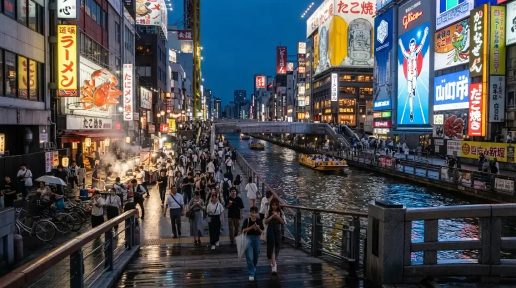 Dotonbori de noche durante una ruta de 10 días por Japón