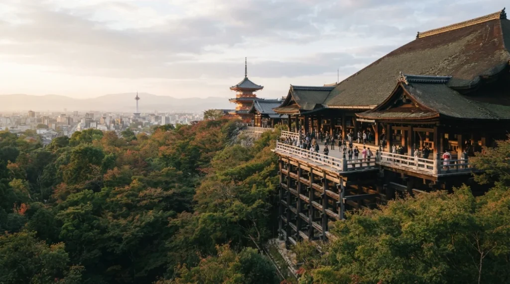 Templo Kiyomizu-dera y vistas de Kioto