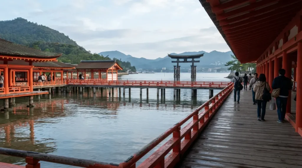 Santuario de Itsukushima sobre el agua en Miyajima